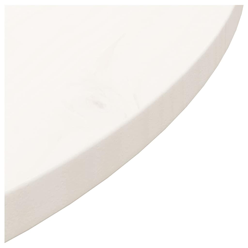 Tabletop, white, 70x3 cm, solid pine, round