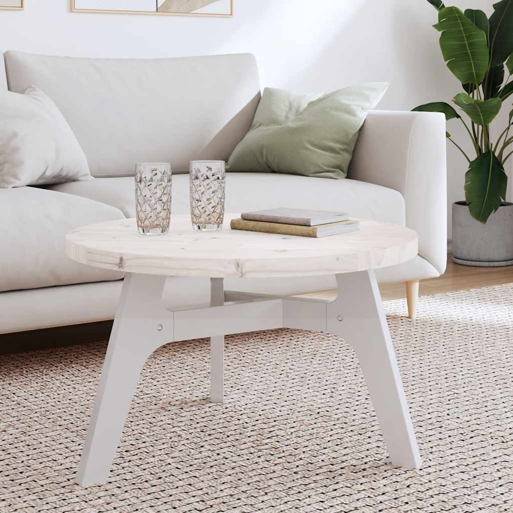 Tabletop, white, 70x3 cm, solid pine, round