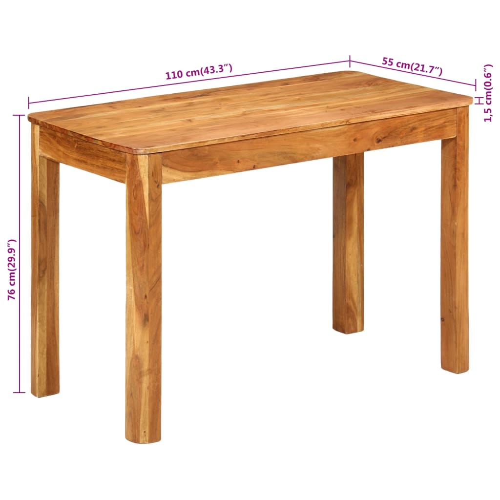 Valgomojo stalas, 110x55x76cm, akacijos medienos masyvas