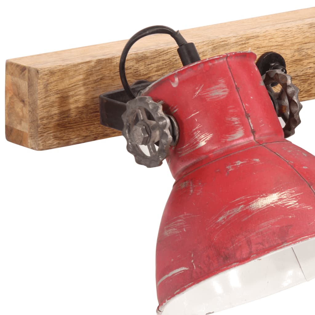 Sienas lampa, balināta sarkana, 90x25cm, 25W, E27
