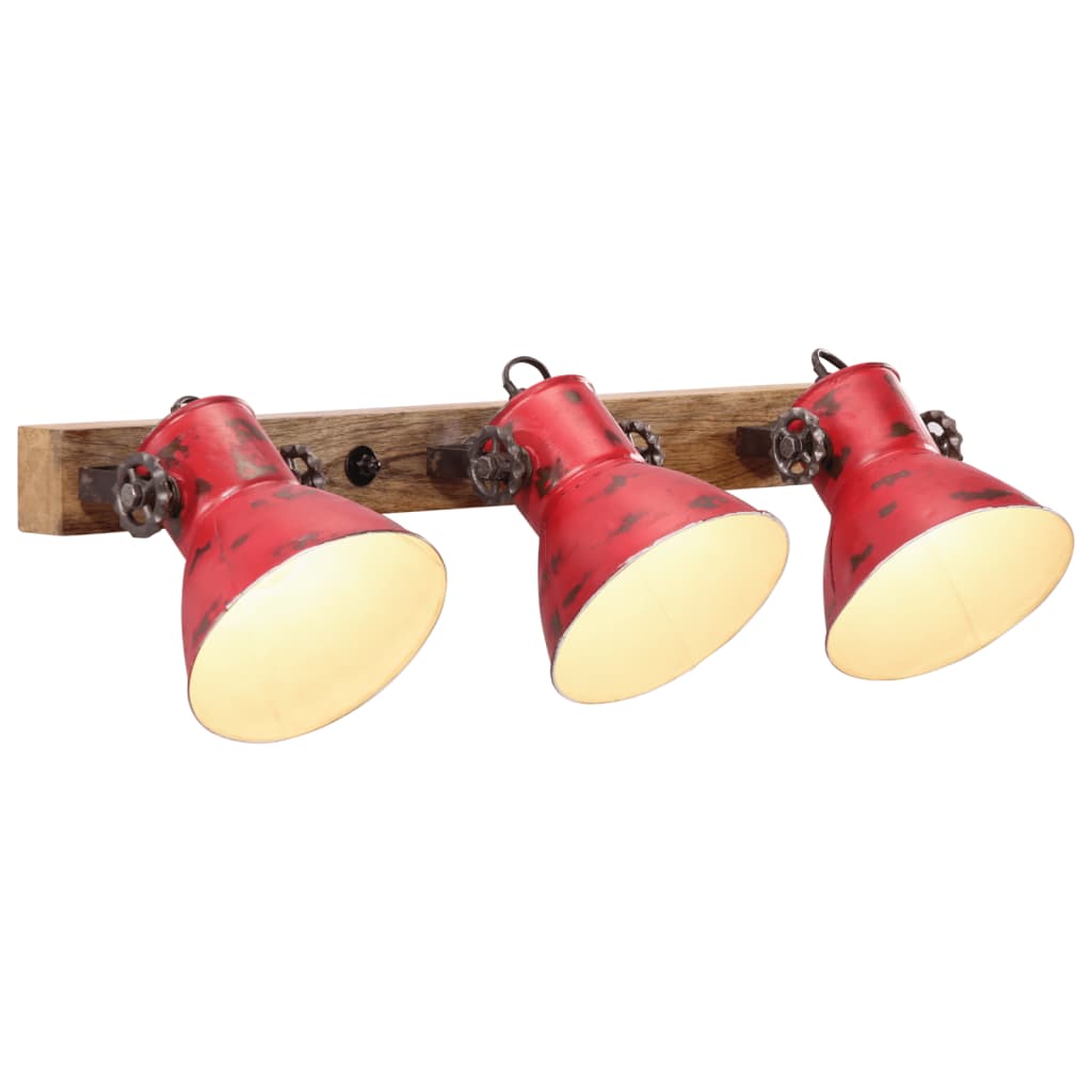 Sienas lampa, balināta sarkana, 65x25cm, 25W, E27