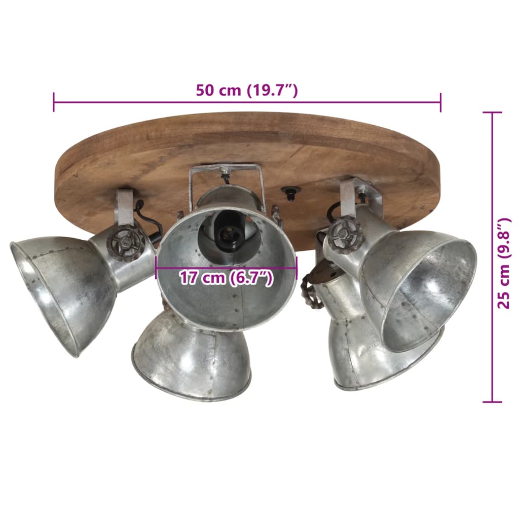 Ceiling light, silver, 50x50x25cm, 25W, E27