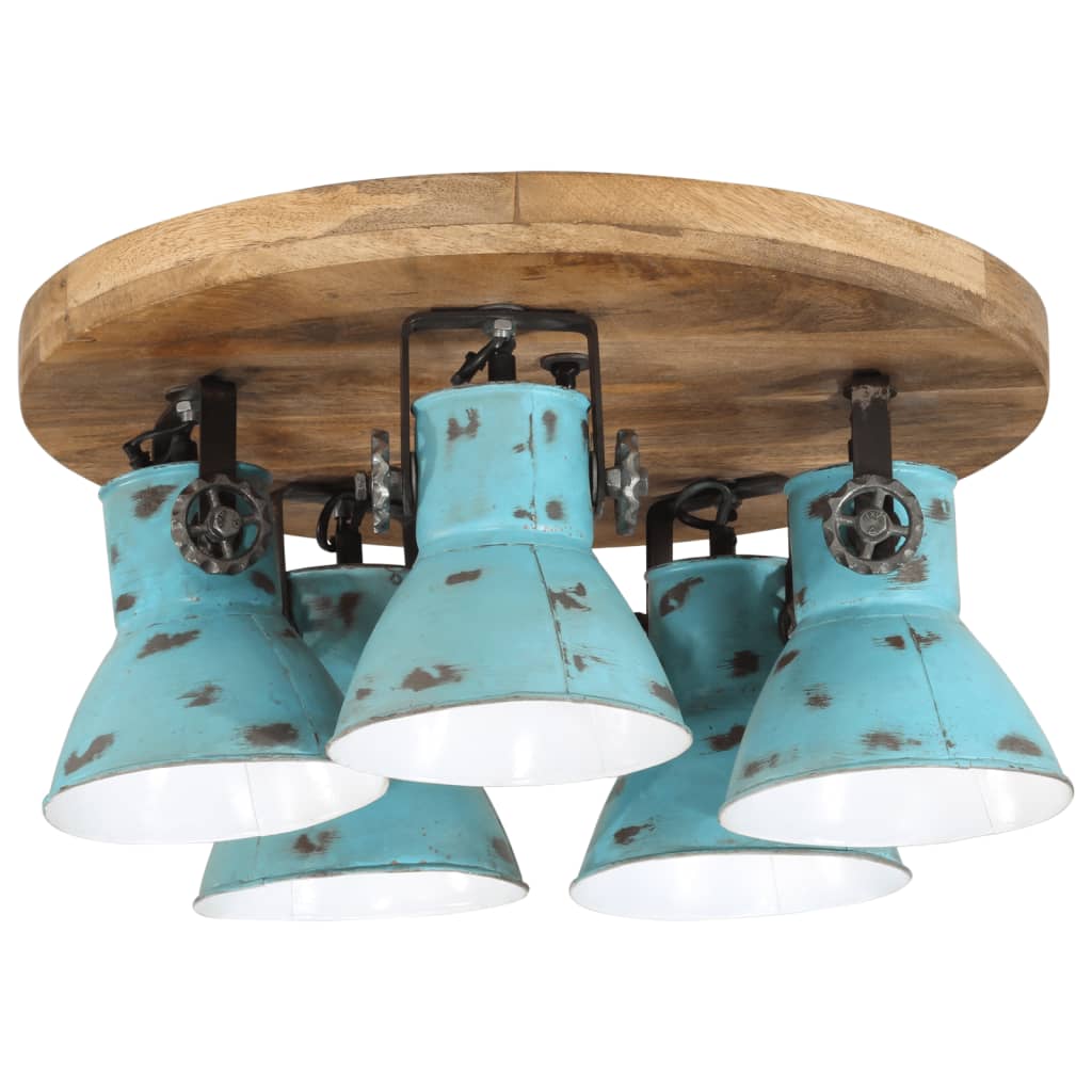 Ceiling light, whitewashed blue, 50x50x25cm, 25W, E27