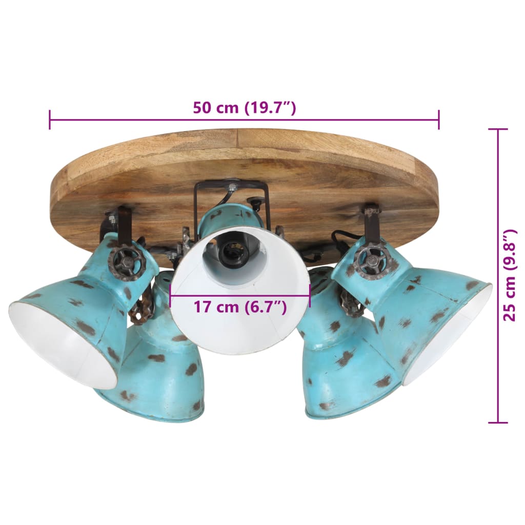 Ceiling light, whitewashed blue, 50x50x25cm, 25W, E27