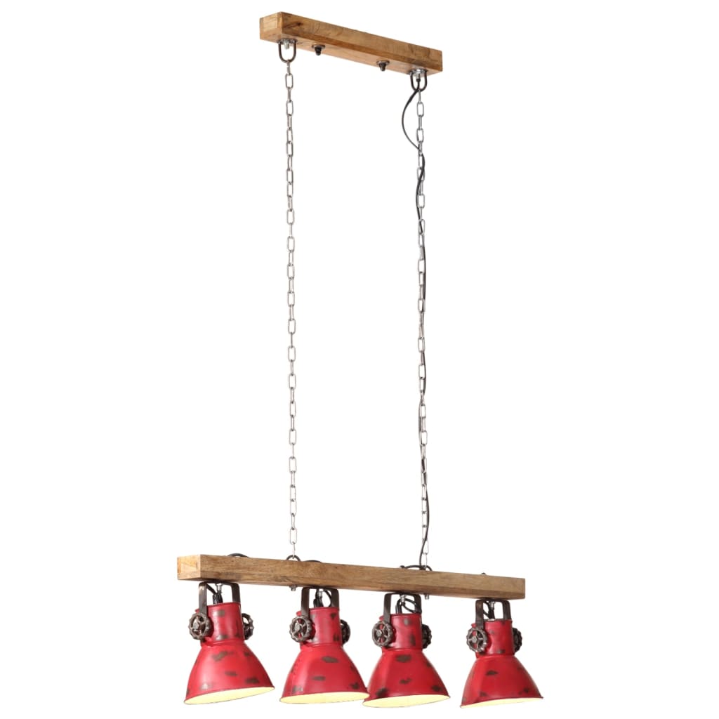 Griestu lampa, balināta sarkana, 90x24x111cm, 25W, E27
