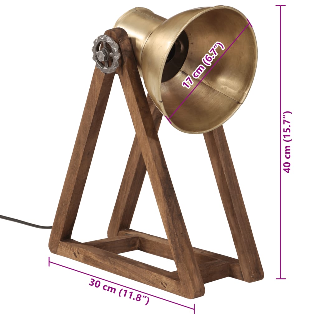 Desk lamp, brass, 30x17x40cm, 25W, E27