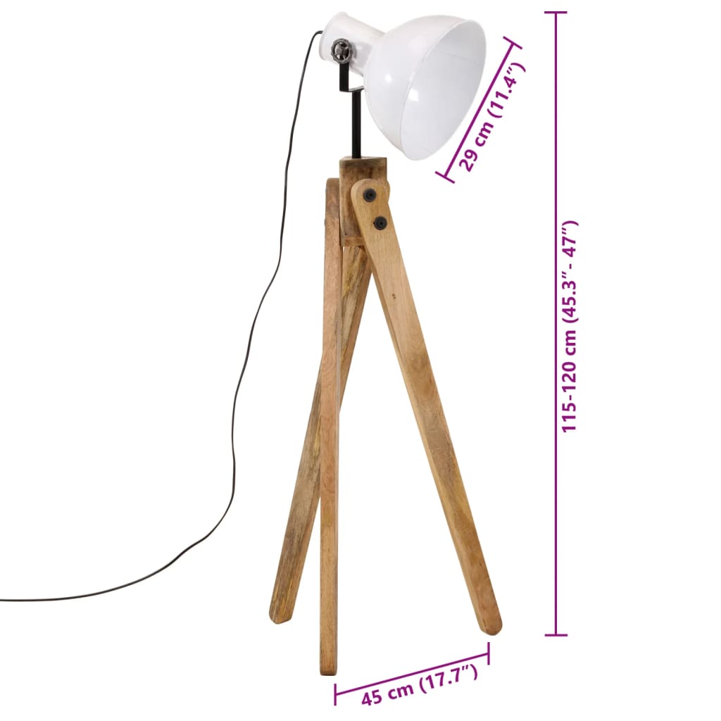 Stāvlampa, baltā krāsā, 45x45x120cm, 25W, E27
