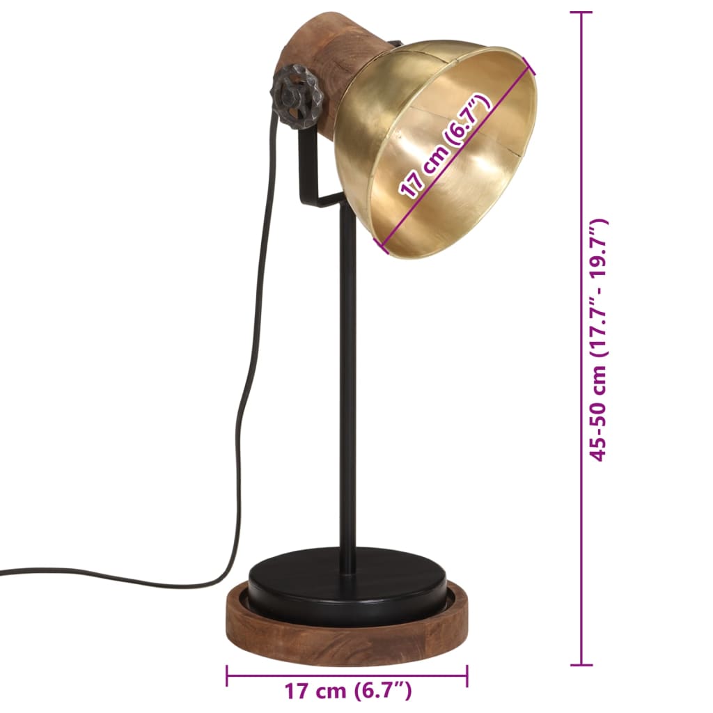 Rakstāmgalda lampa, misiņš, 17x17x50cm, 25W, E27