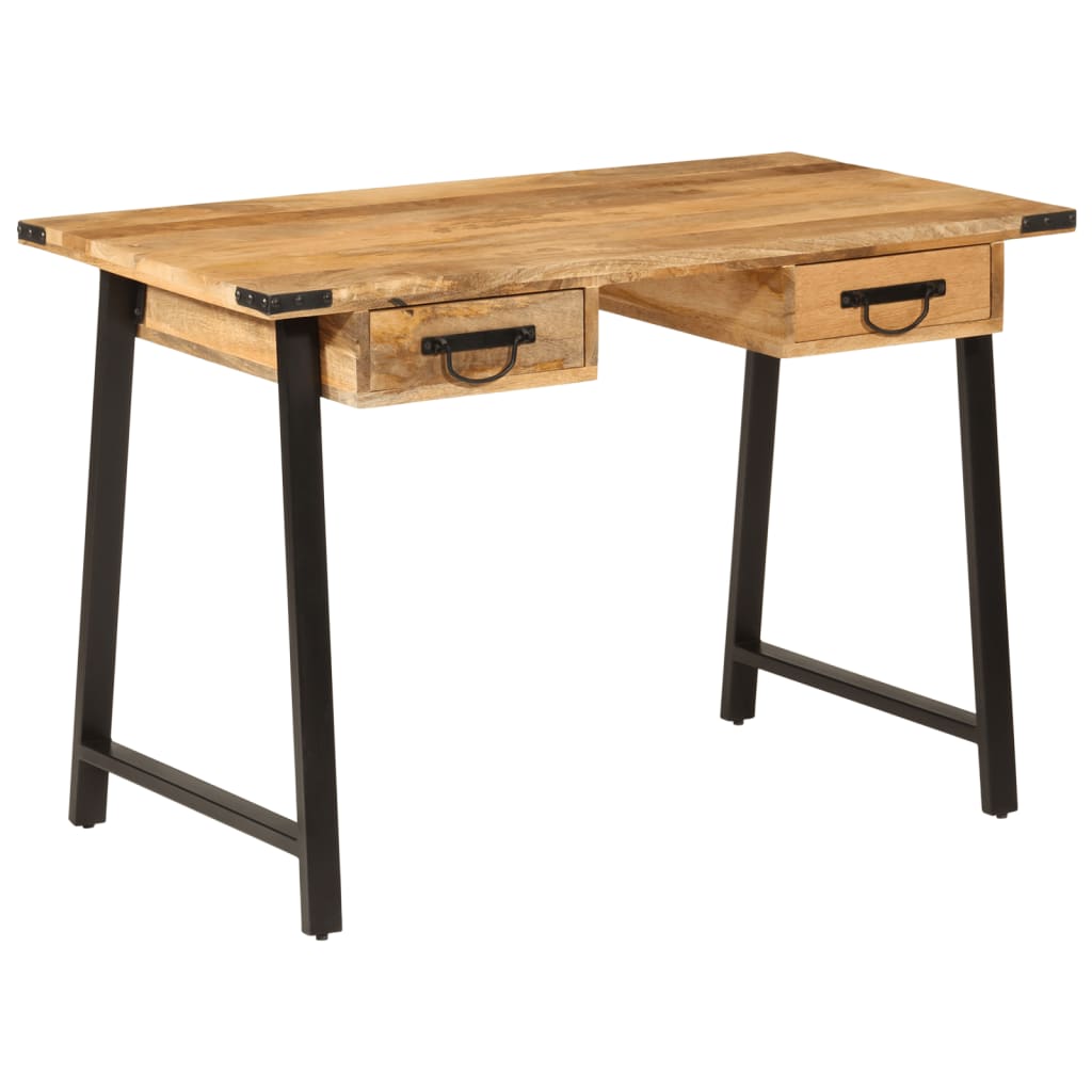 Writing desk with drawers, 105x55x70cm, mango wood and iron