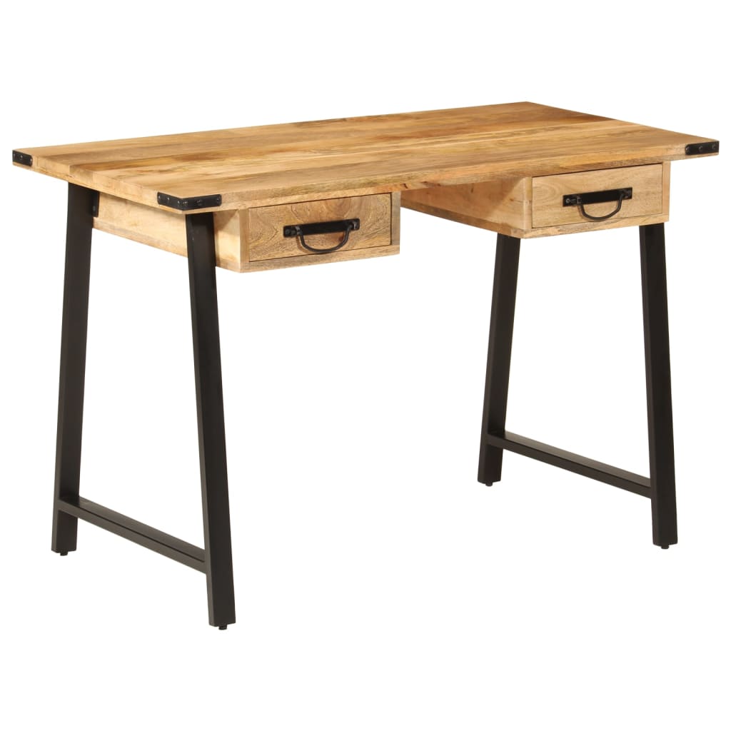 Writing desk with drawers, 105x55x70cm, mango wood and iron