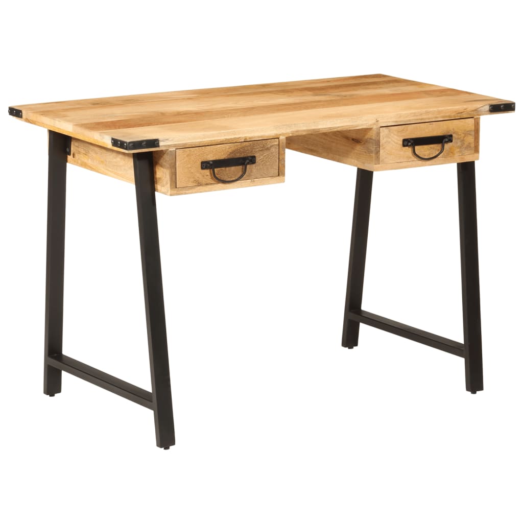 Writing desk with drawers, 105x55x70cm, mango wood and iron