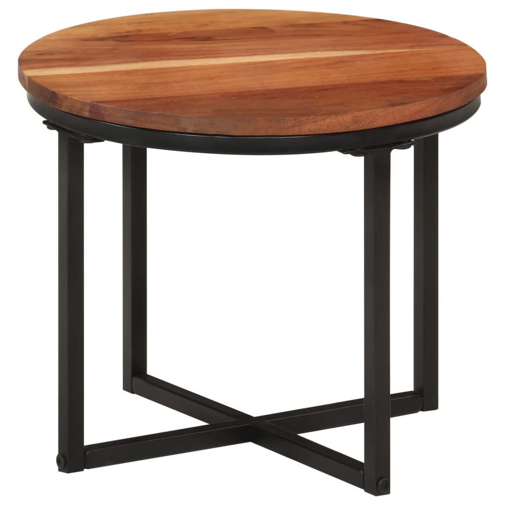 Kavos staliukas, 35x35x30cm, akacijos medienos masyvas/geležis