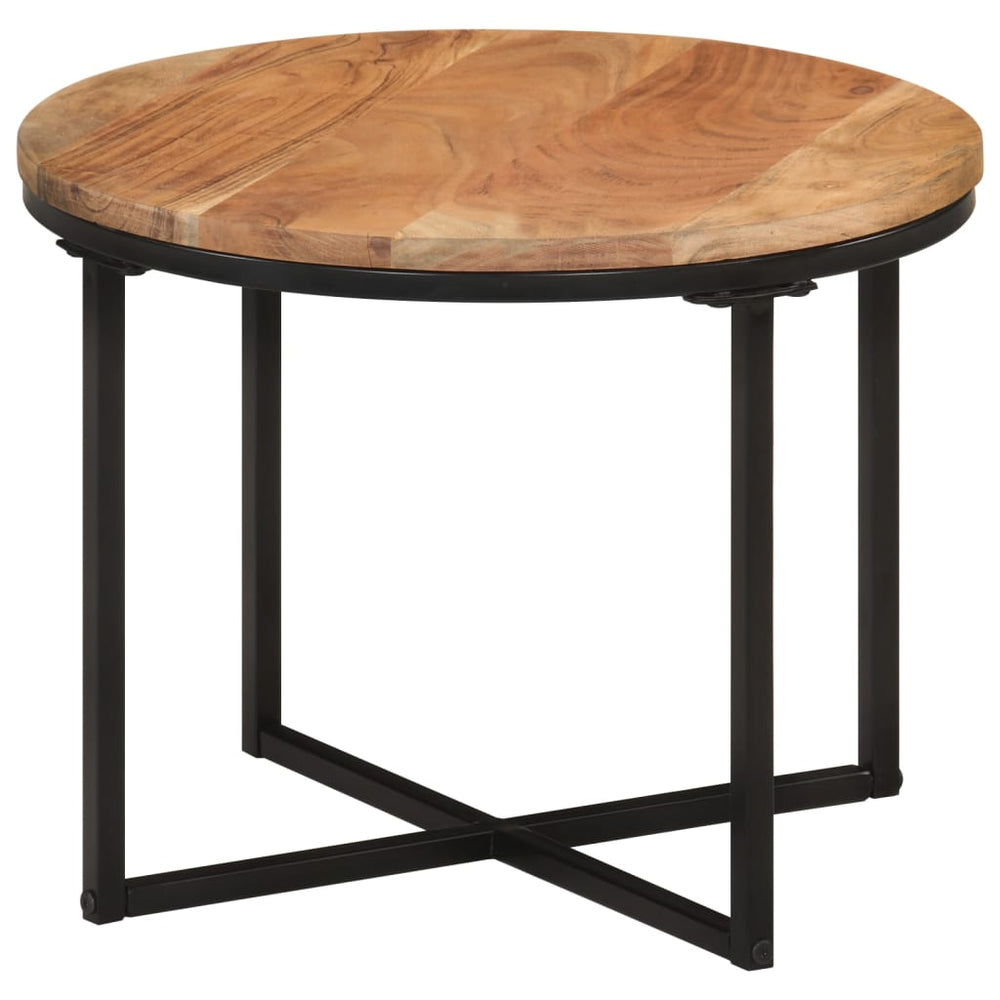 Kavos staliukas, 45x45x35cm, akacijos medienos masyvas/geležis