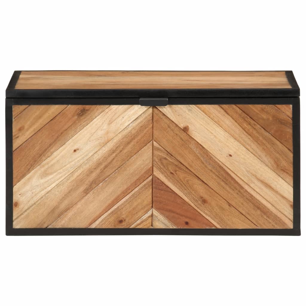Storage box, 60x30x30cm, solid acacia wood/iron