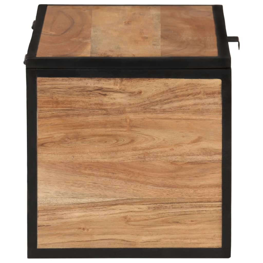 Storage box, 60x30x30cm, solid acacia wood/iron