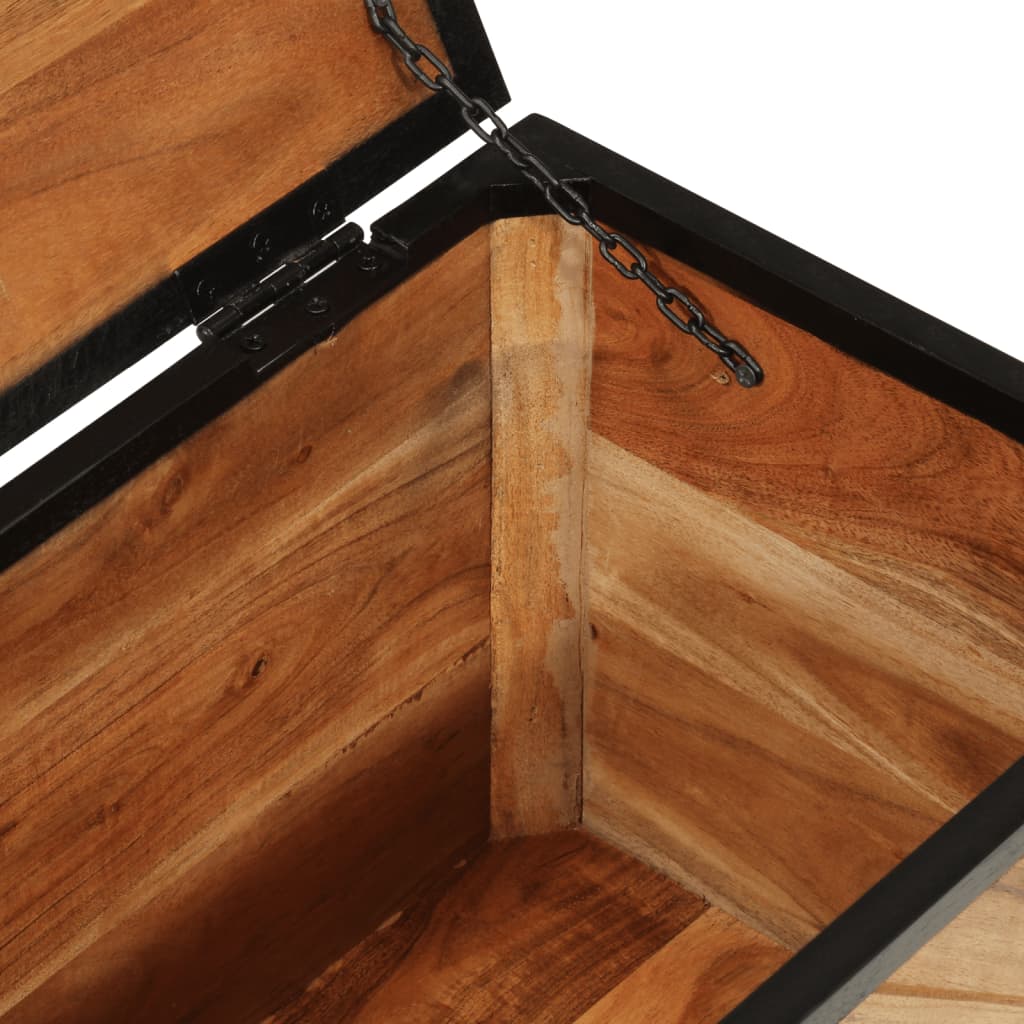 Storage box, 60x30x30cm, solid acacia wood/iron