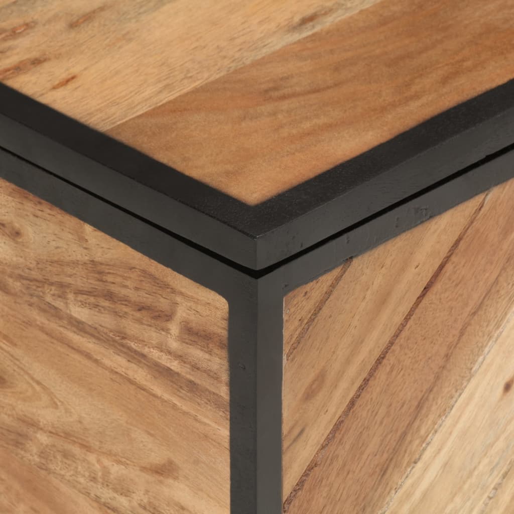 Storage box, 60x30x30cm, solid acacia wood/iron