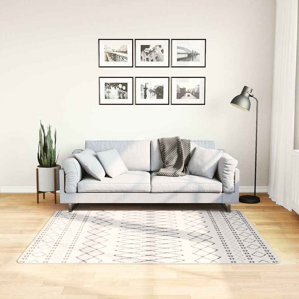 Paklājs, melns un balts, 120x170cm, neslīdošs, mazgājams