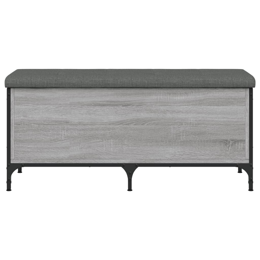 Bench with storage, grey, 102x42x45cm, treated wood