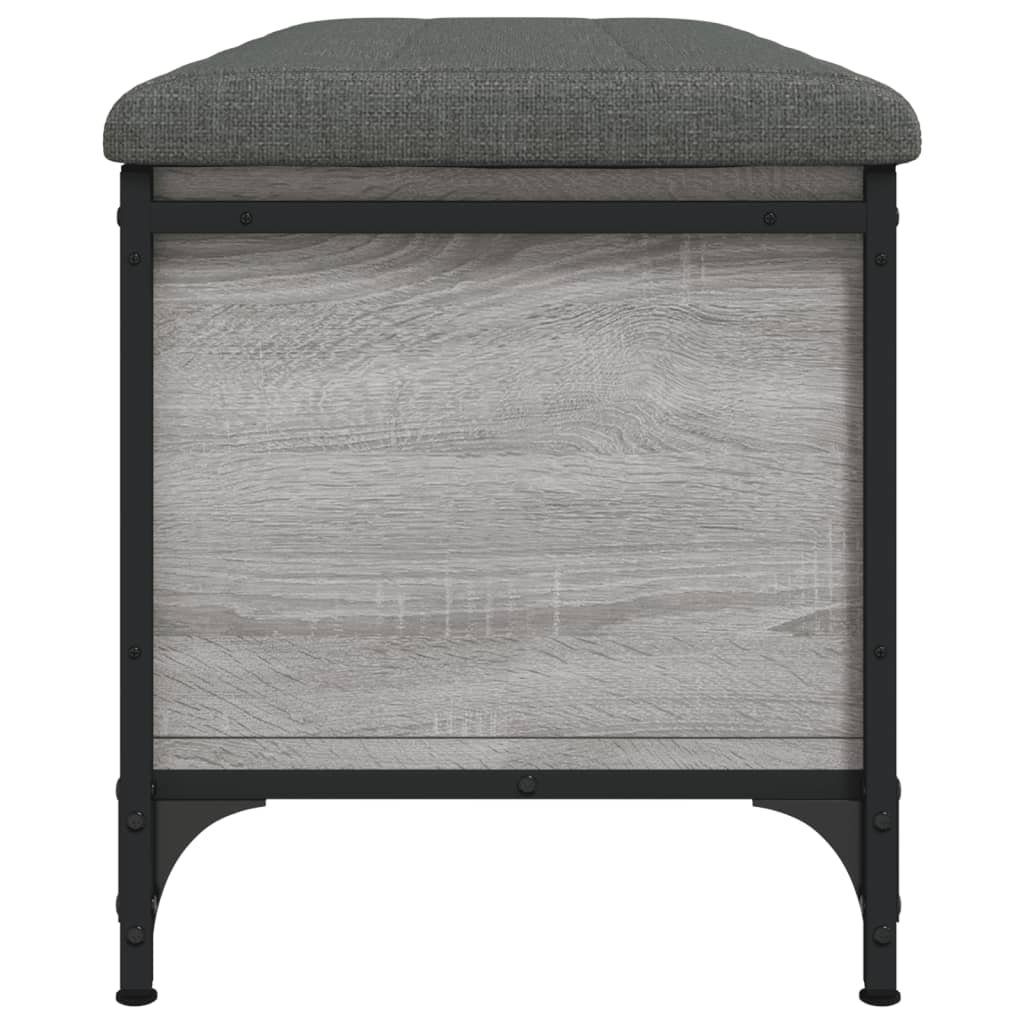 Bench with storage, grey, 102x42x45cm, treated wood