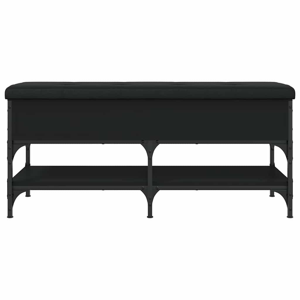 Shoe bench, black, 102x42x45cm, treated wood