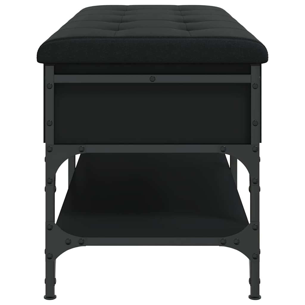 Shoe bench, black, 102x42x45cm, treated wood