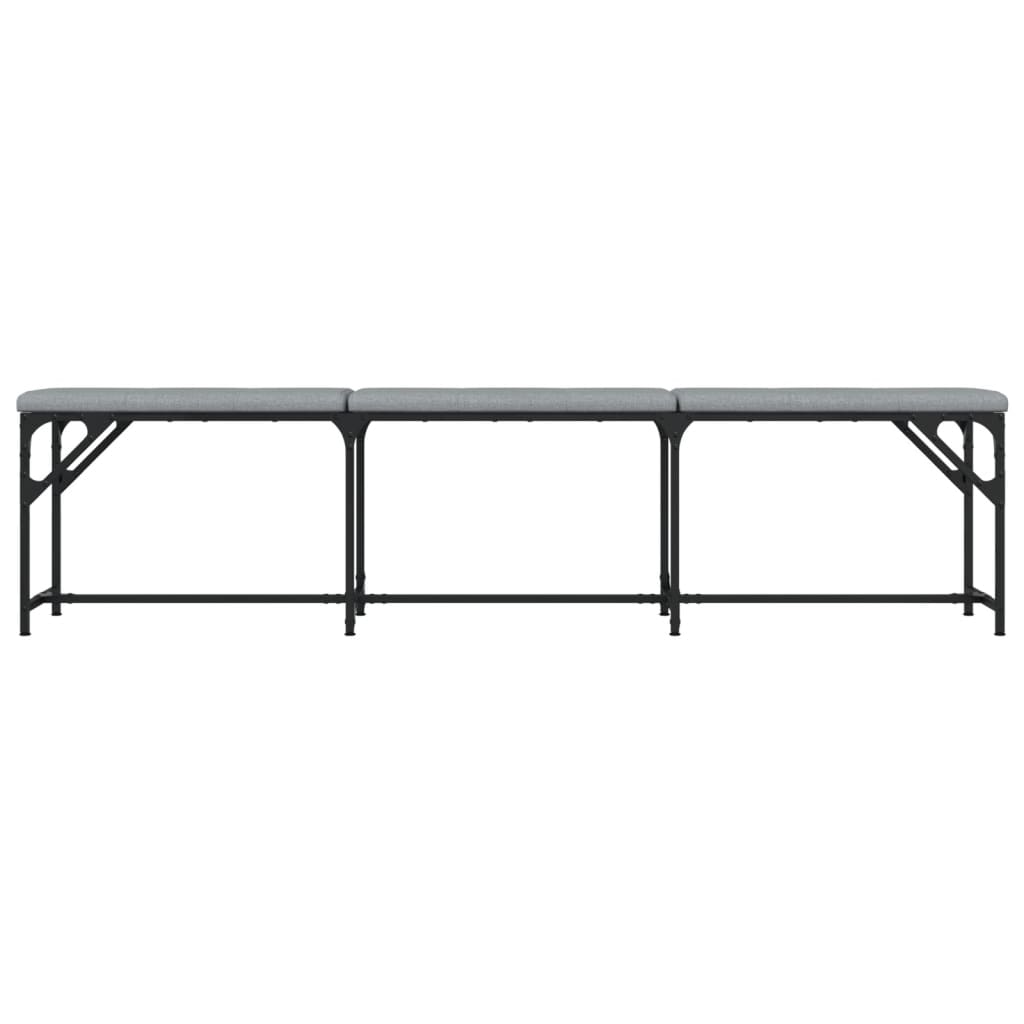 Ēdamistabas sols, pelēks, 186x32x45cm, tērauds un audums