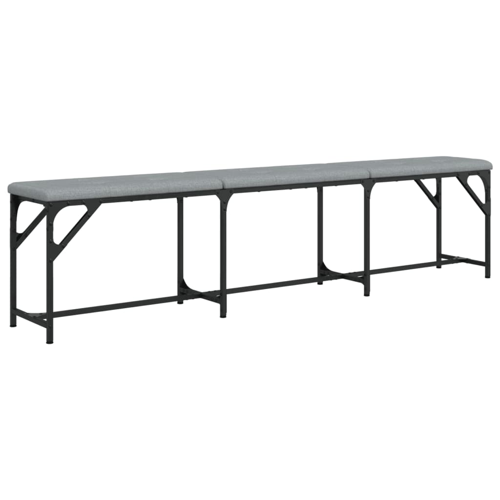 Ēdamistabas sols, pelēks, 186x32x45cm, tērauds un audums