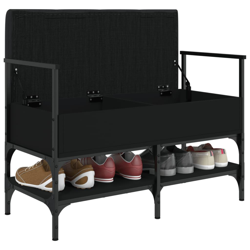 Shoe cabinet, black, 85.5x42x57.5cm, engineered wood