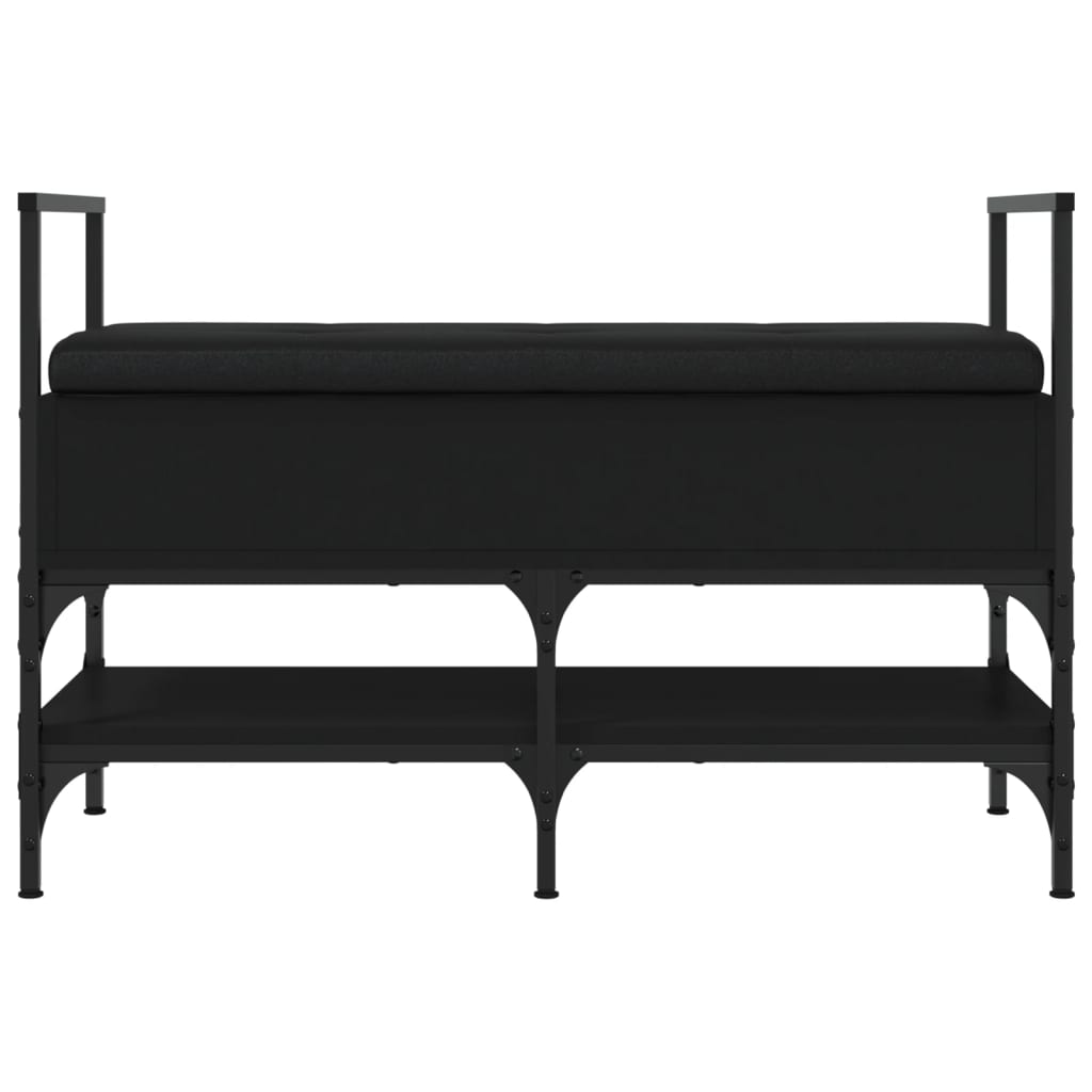 Shoe cabinet, black, 85.5x42x57.5cm, engineered wood