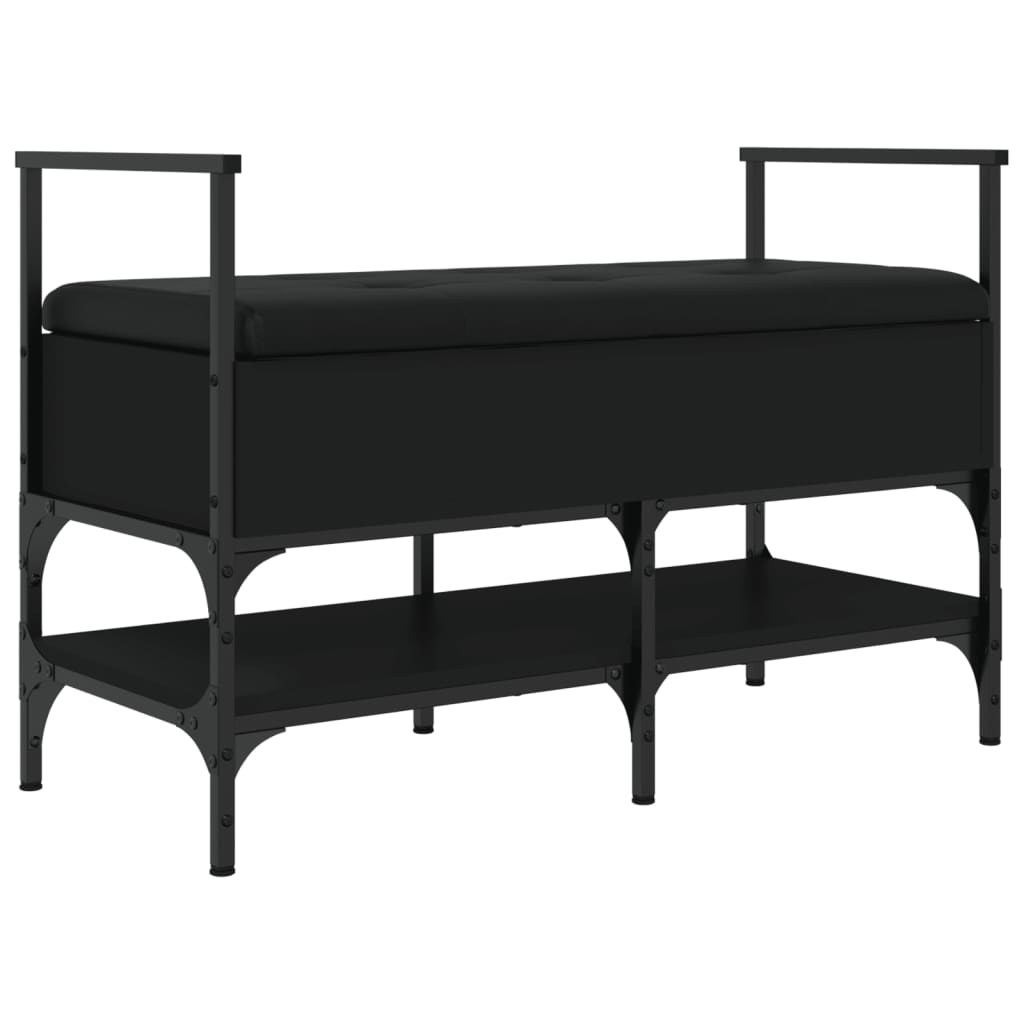 Shoe cabinet, black, 85.5x42x57.5cm, engineered wood