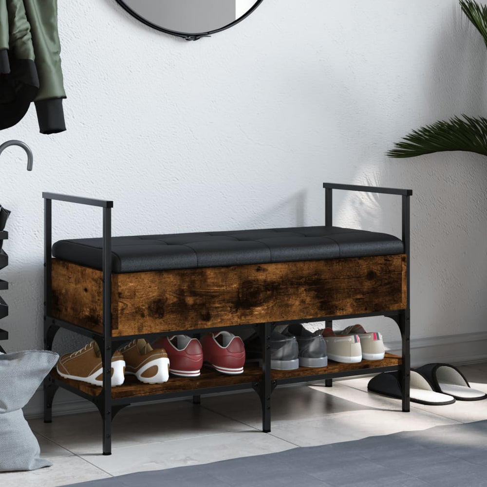 Shoe bench, smoky, 85.5x42x57.5cm, treated wood