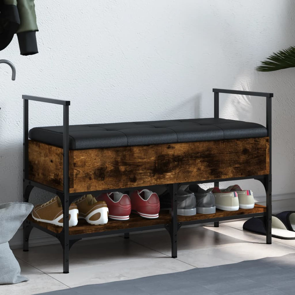 Shoe bench, smoky, 85.5x42x57.5cm, treated wood