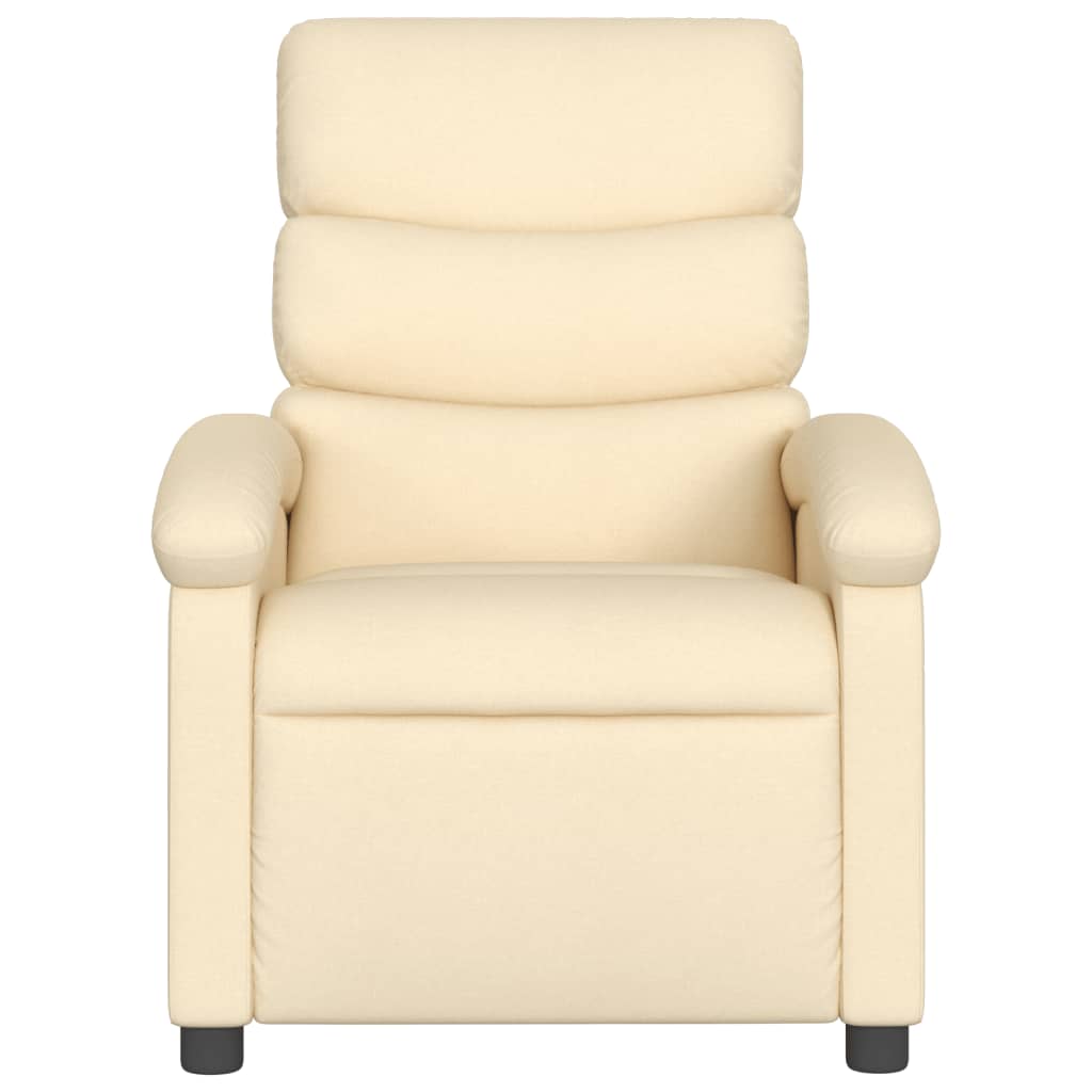 Electric reclining armchair, cream, fabric