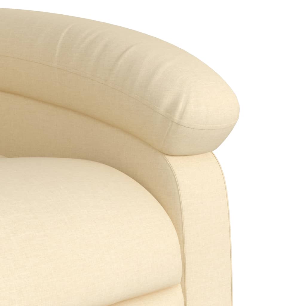 Electric reclining armchair, cream, fabric