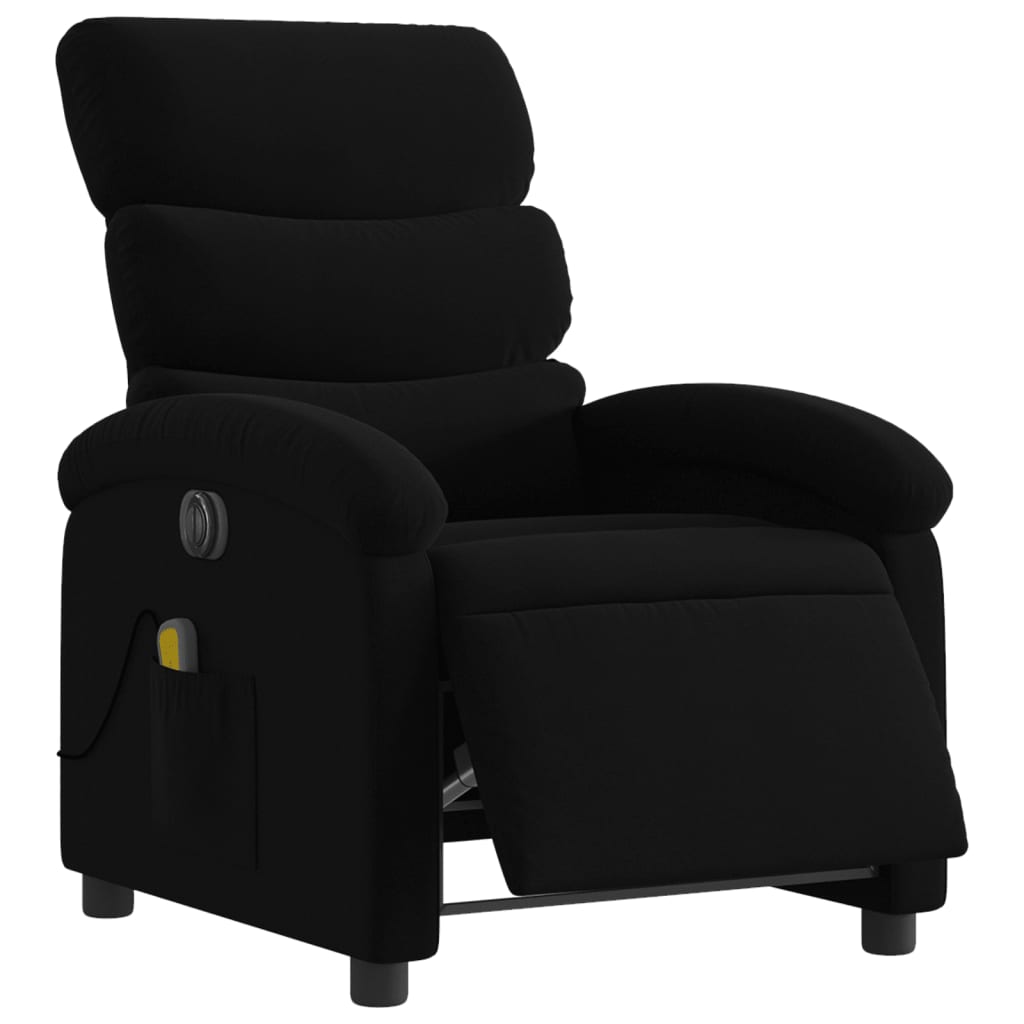 Electric Reclining Massage Chair, Black, Fabric