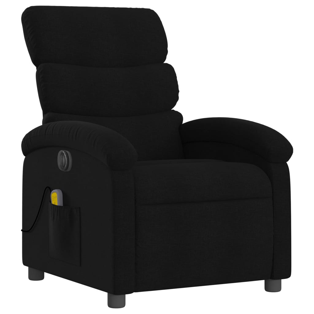 Electric Reclining Massage Chair, Black, Fabric