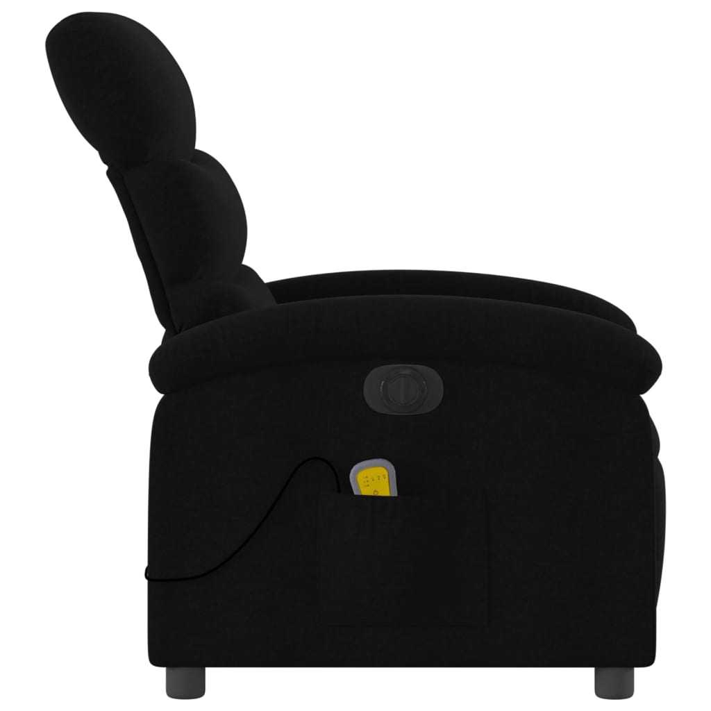 Electric Reclining Massage Chair, Black, Fabric