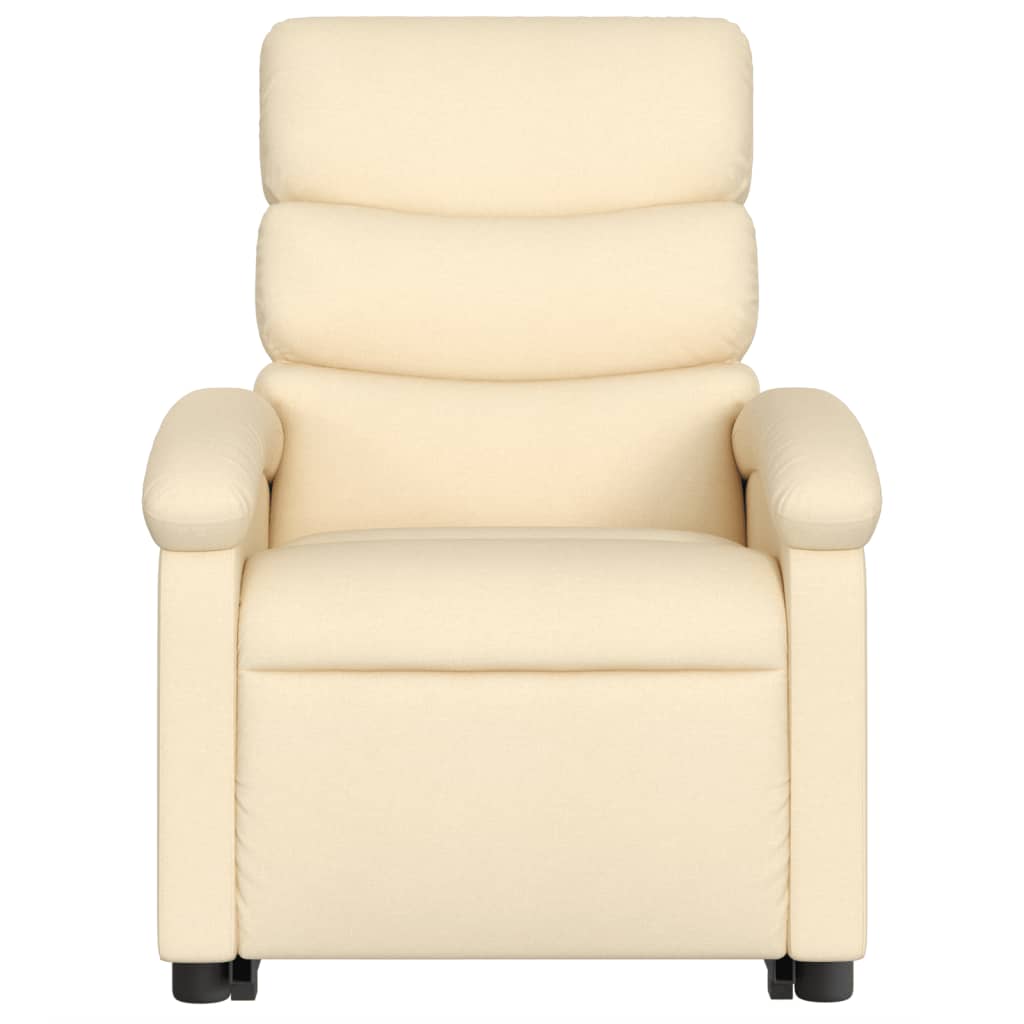 Standing recliner, cream, fabric