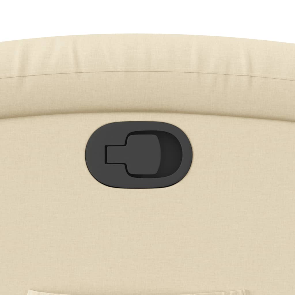 Standing recliner, cream, fabric