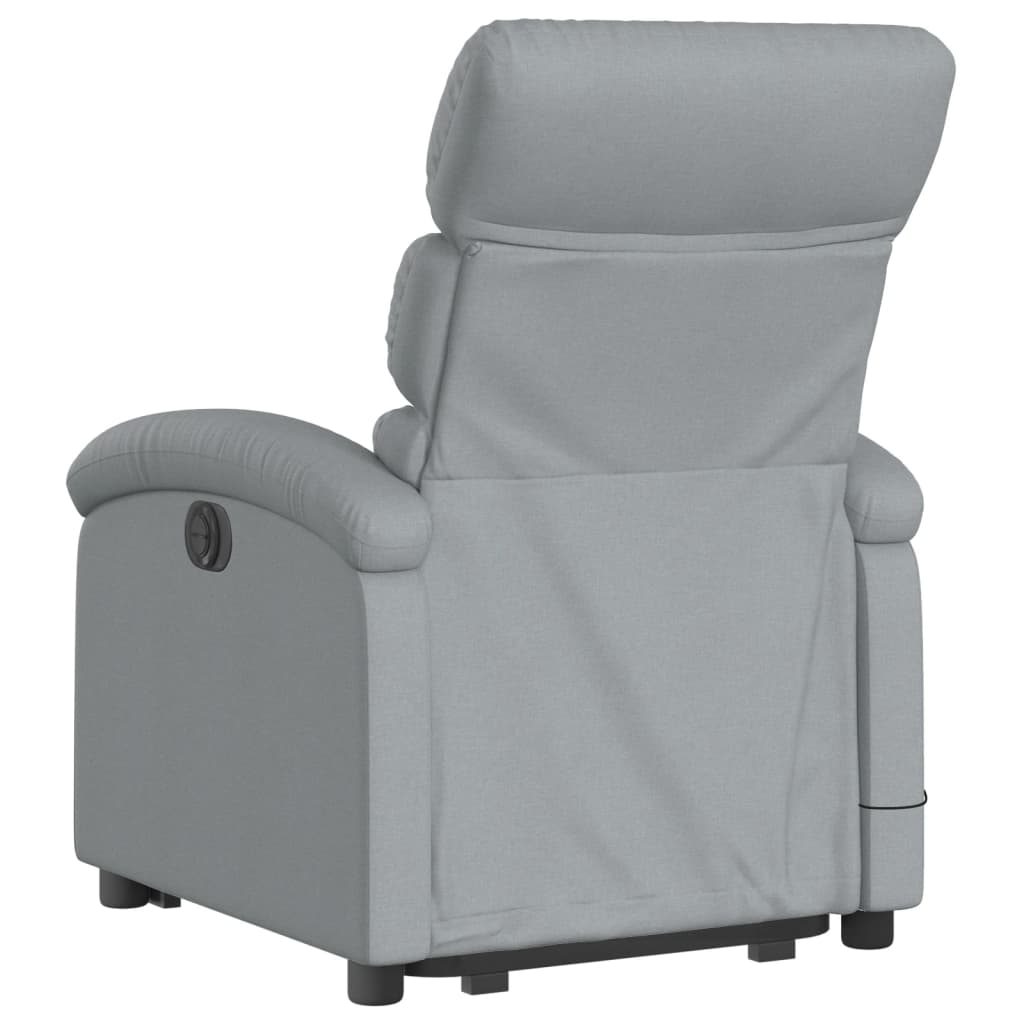 Reclining Massage Chair, Light Grey, Fabric