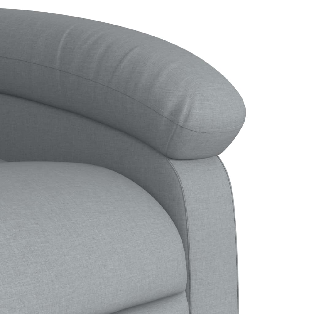 Reclining Massage Chair, Light Grey, Fabric