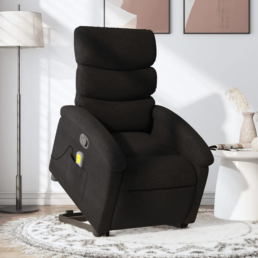 Standing Reclining Massage Chair, Black, Fabric