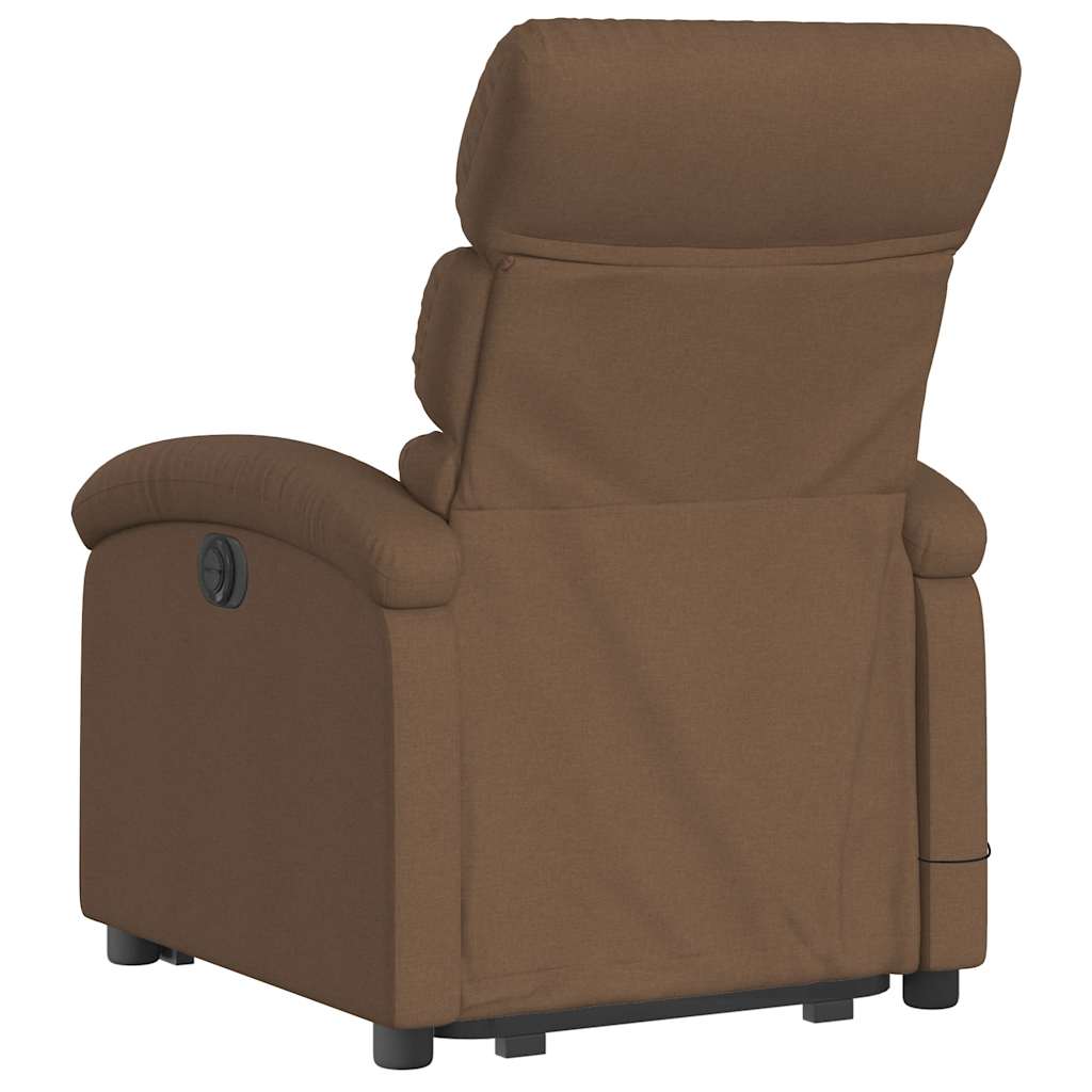 Lift Recliner Massage Chair, brown, fabric
