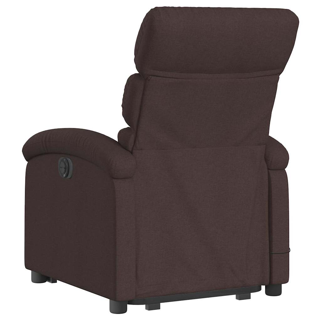 Recliner massage chair, dark brown, fabric