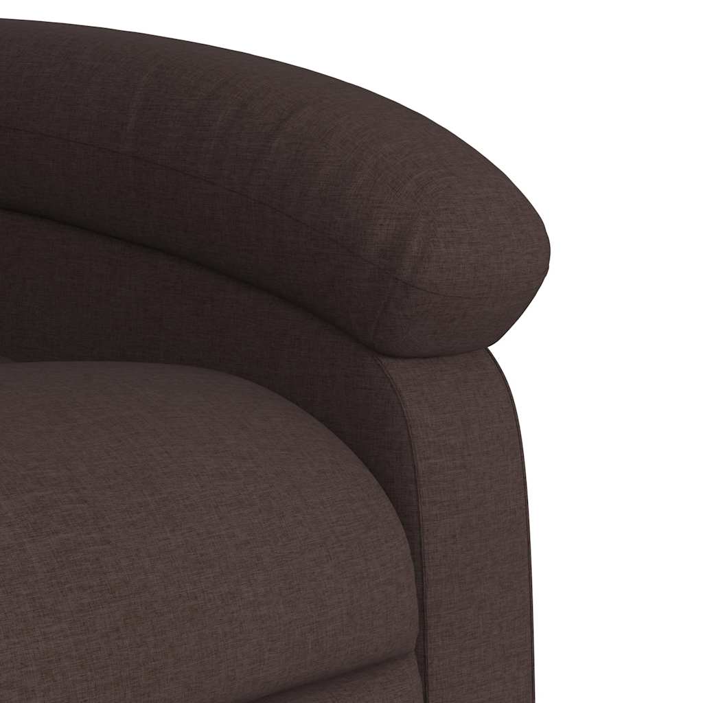 Recliner massage chair, dark brown, fabric