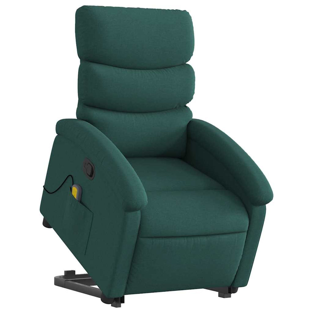 Standing massage chair, dark green, fabric