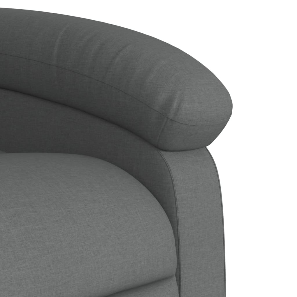 Reclining stand-up armchair, dark gray, fabric