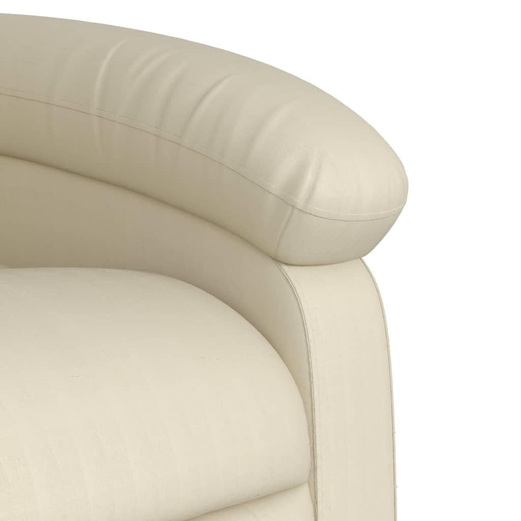 Electric reclining armchair, cream, artificial leather