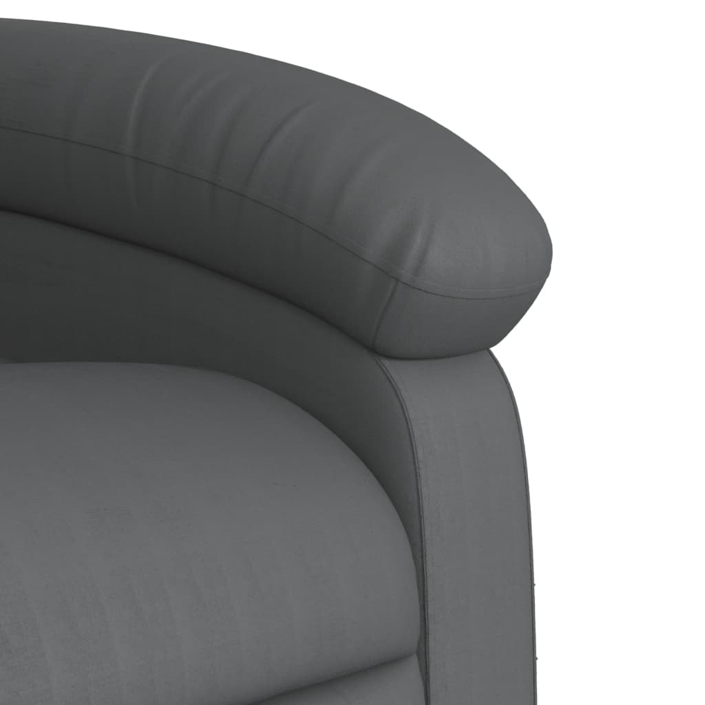 Reclining massage chair, grey, artificial leather